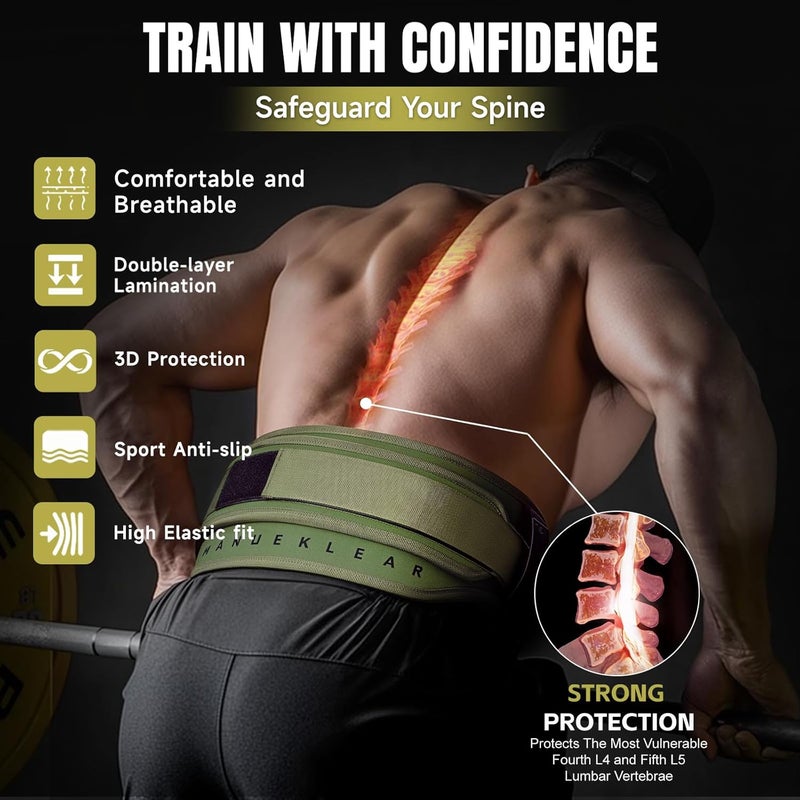 M MANUEKLEAR MANUEKLEAR 2-in-1 Weightlifting Belt & Dip Belt with 36.7 IN Rope, Double-Layer Weight Lifting Belts, Powerlifting Gym Weighted Belt for Pull Up Squat - Image 5